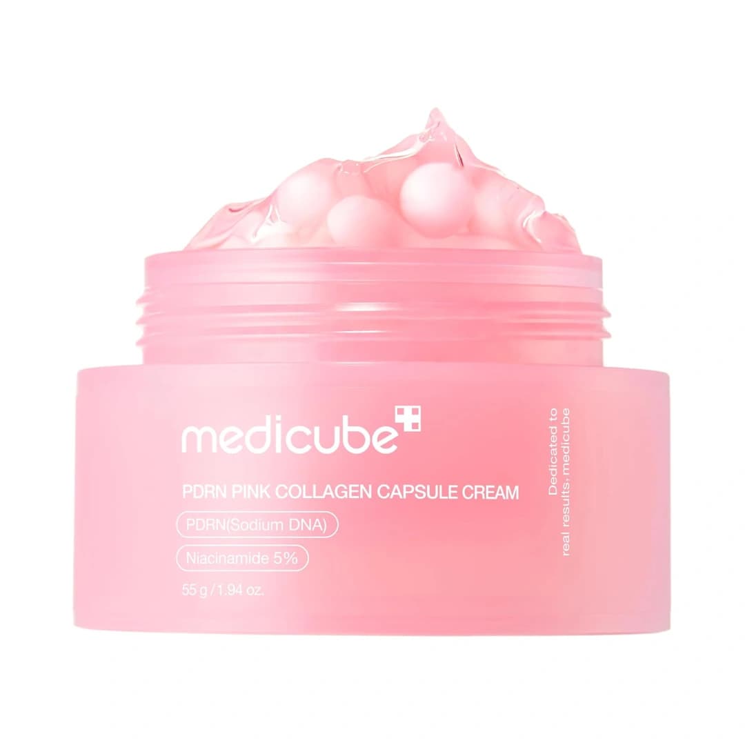 کرم کپسولی PDRN و کلاژن صورتی مدی کیوب Medicube Pink Collagen Cream حجم 55 گرم — تصویر ۱۰