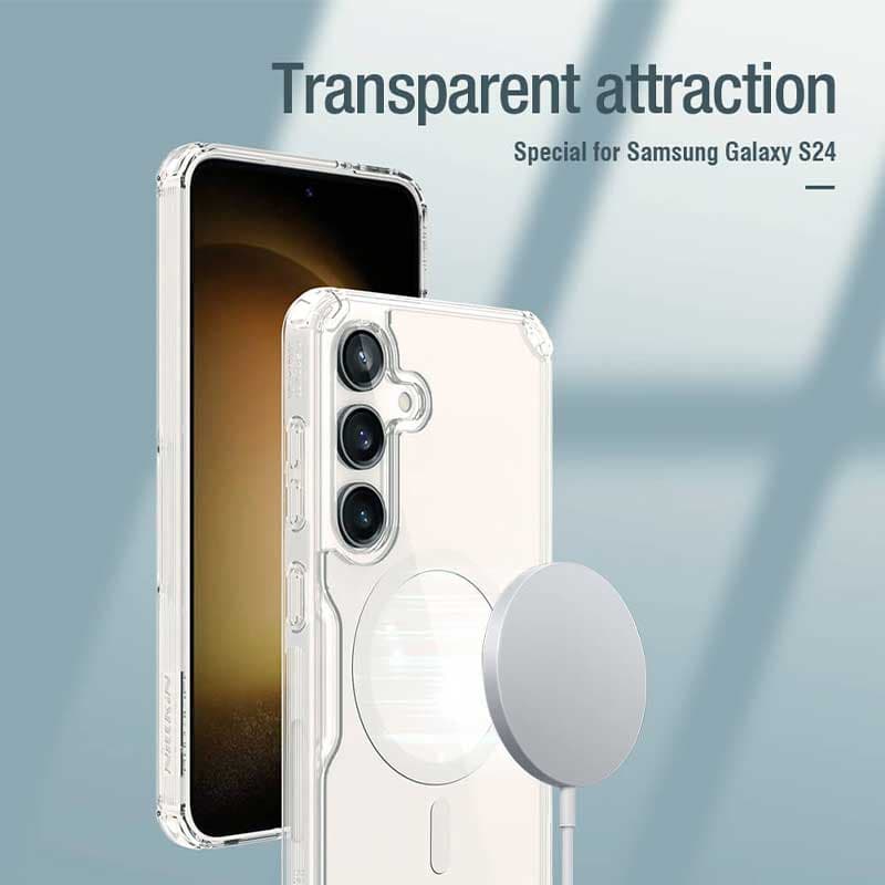 کاور نیلکین مدل Nature TPU Pro Magnetic مناسب برای گوشی موبایل سامسونگ Galaxy S24 — تصویر ۳