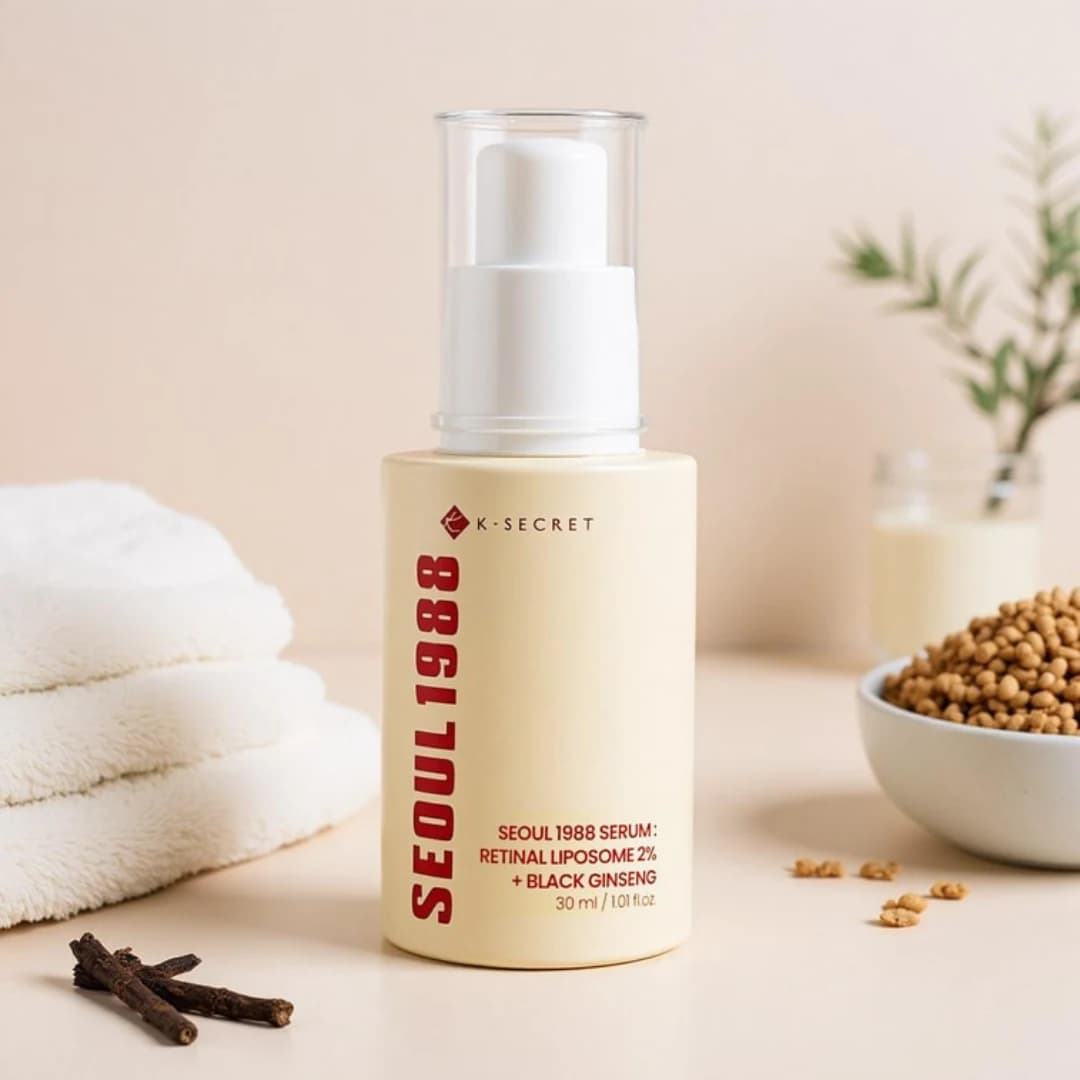 سرم رتینال لیپوزوم و جنسینگ سیاه سئول 1988 کی سکرت 1988 SEOUL RETINAL LIPOSOME Serum حجم 30 میل — تصویر ۸