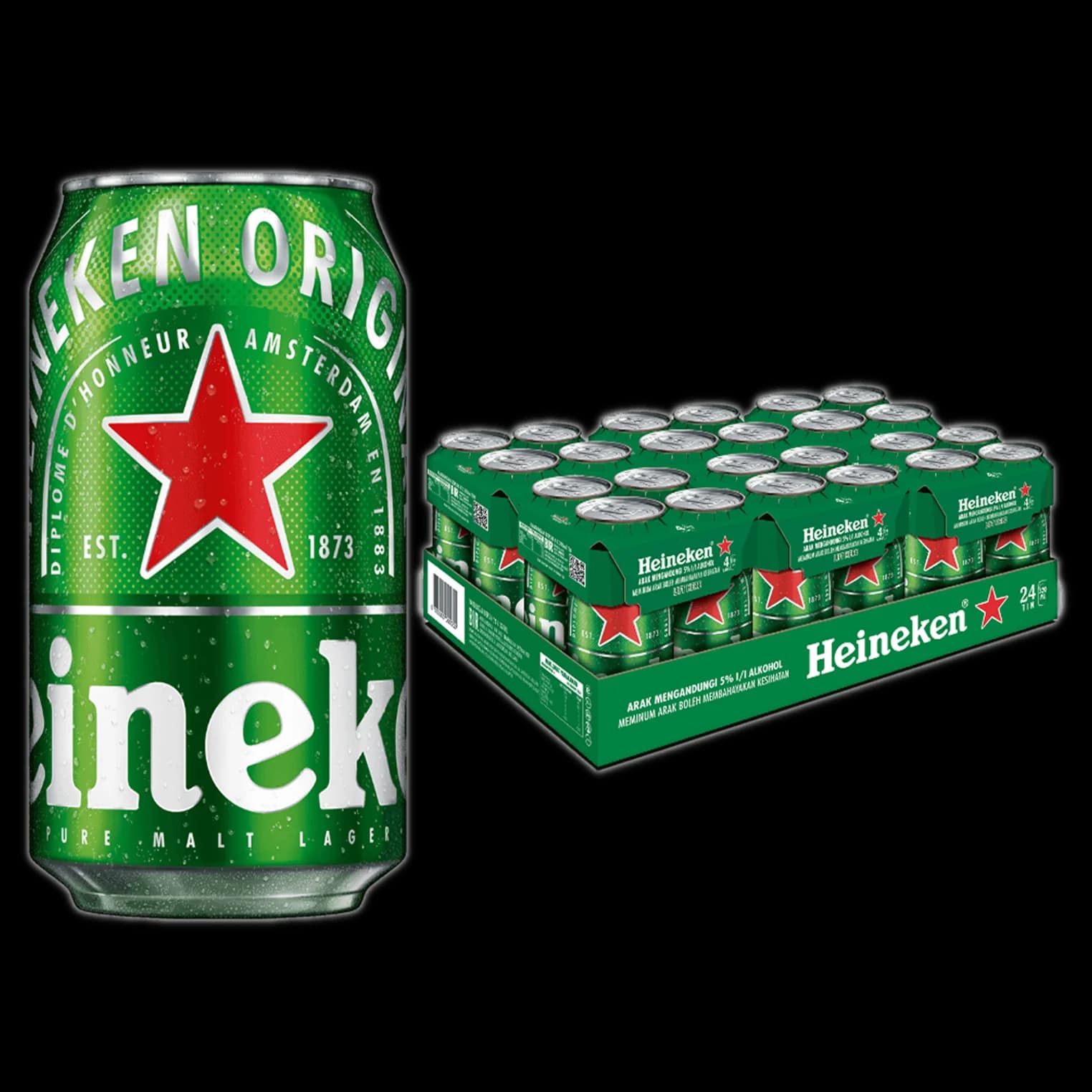 باکس آبجو قوطی بدون الکل هینیکن Heineken non alcoholic beer box