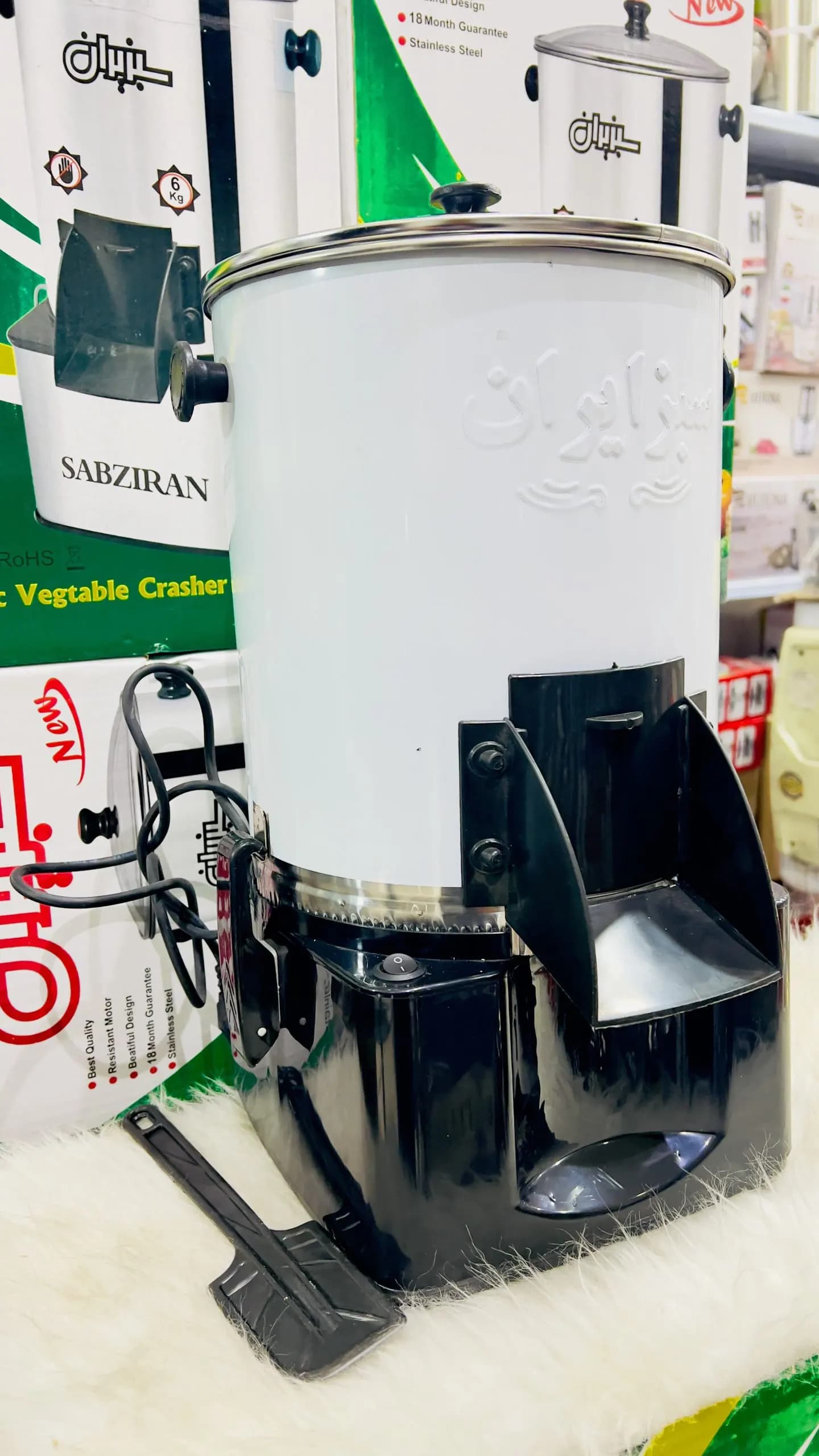 سبزی خردکن ۶ کیلویی سبز ایران تمام استیل با موتور ۱۸۰۰ وات — تصویر ۱۲