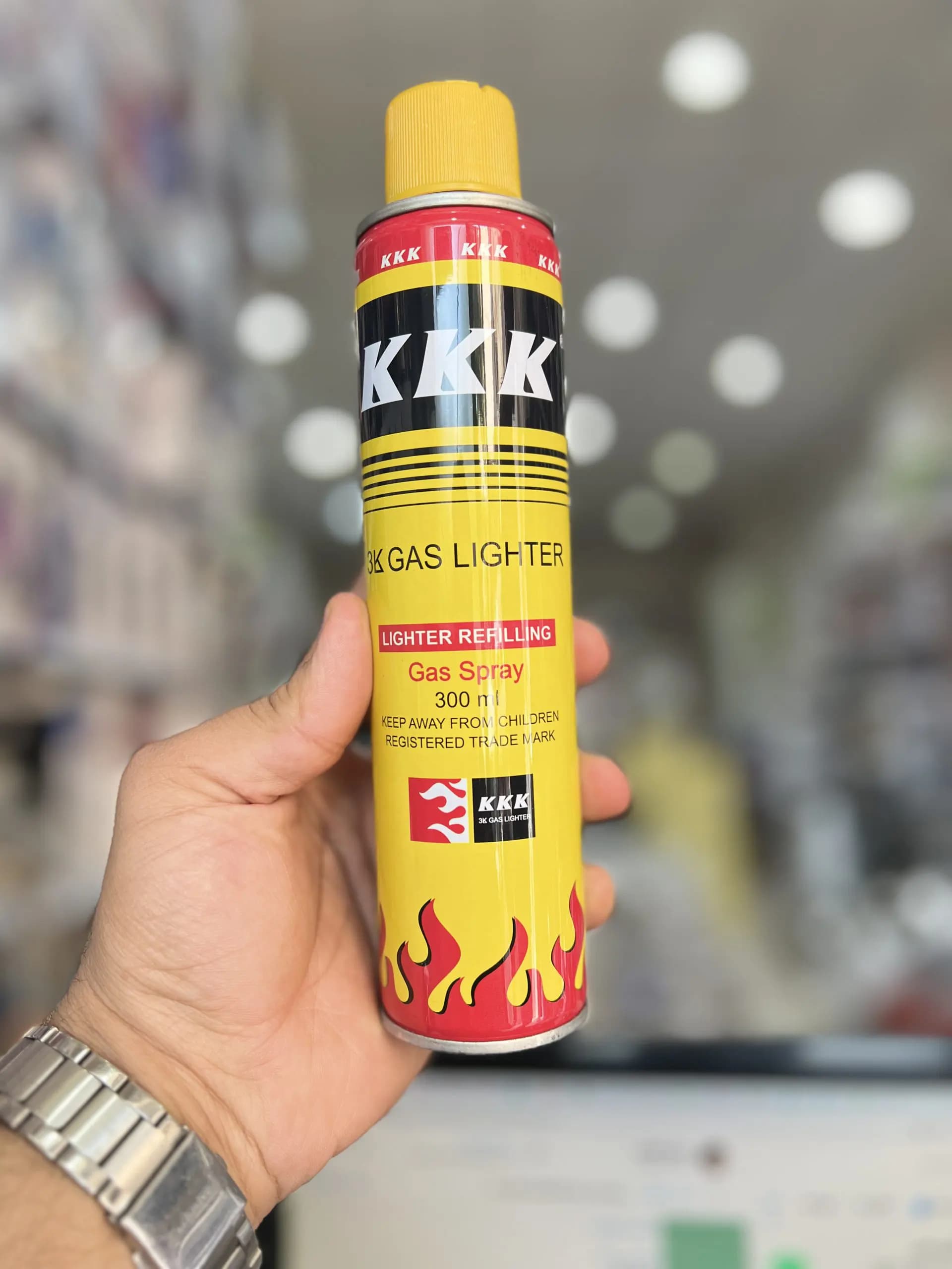 کپسول گاز فندک پرکن KKK حجم 300 میلی‌لیتر