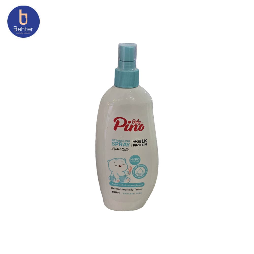 اسپری گره باز کن مو کودک پینوبیبی مخصوص انواع مو حجم 300میل Pino baby baby hair detangling spray for all hair types, 300ml