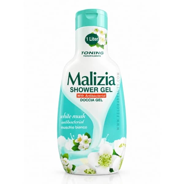 شامپو بدن مالیزیا حاوی عصاره مشک سفید و آنتی باکتریال حجم 1000میل Malizia White Musk With Antibacterial body wash,1000ml — تصویر ۶