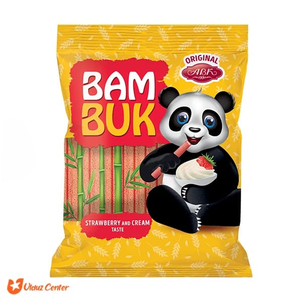 بیسکوئیت مغزدار ABK مدل Bam Buk با طعم توت فرنگی و شکلات 200 گرم