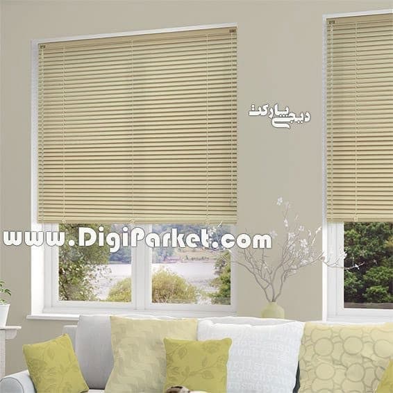 پرده کرکره فلزی لیمویی روشن مات ۲۵ میلیمتری dpa01