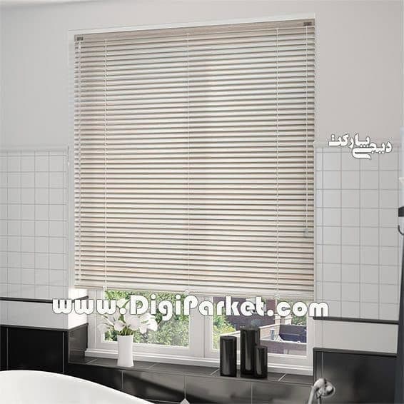 پرده کرکره فلزی طرح چوب کرم ۲۵ میلیمتری dp83