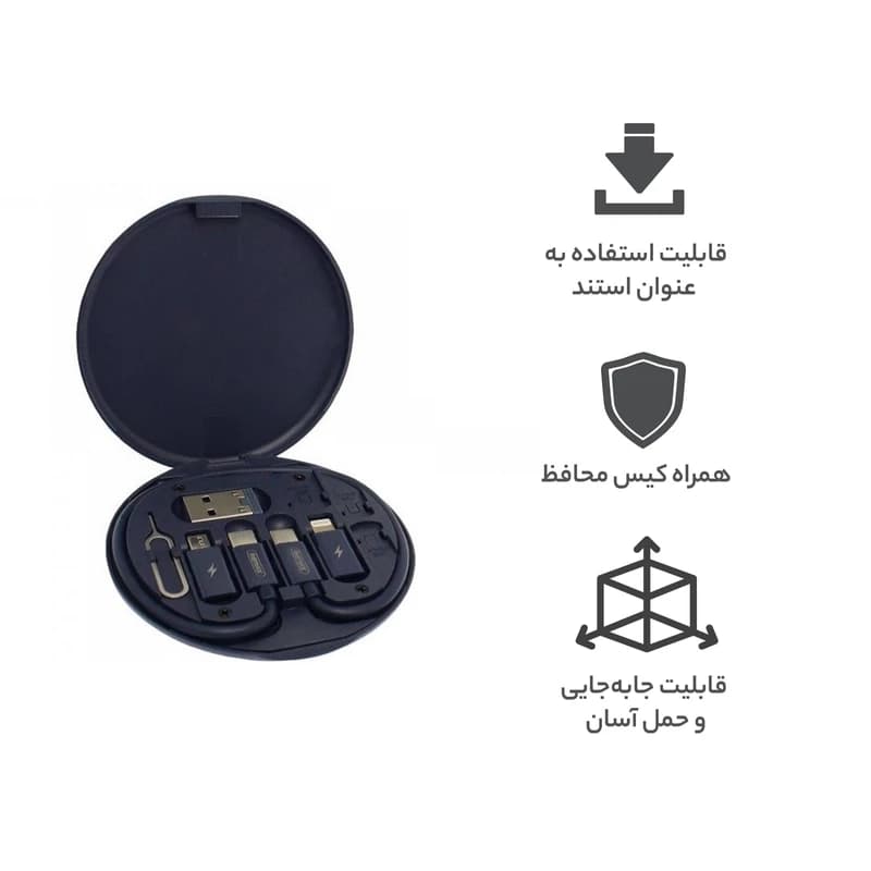 کابل تبدیل USB/USB-C به microUSB / لایتنینگ / USB-C ریمکس مدل RC_190 — تصویر ۹