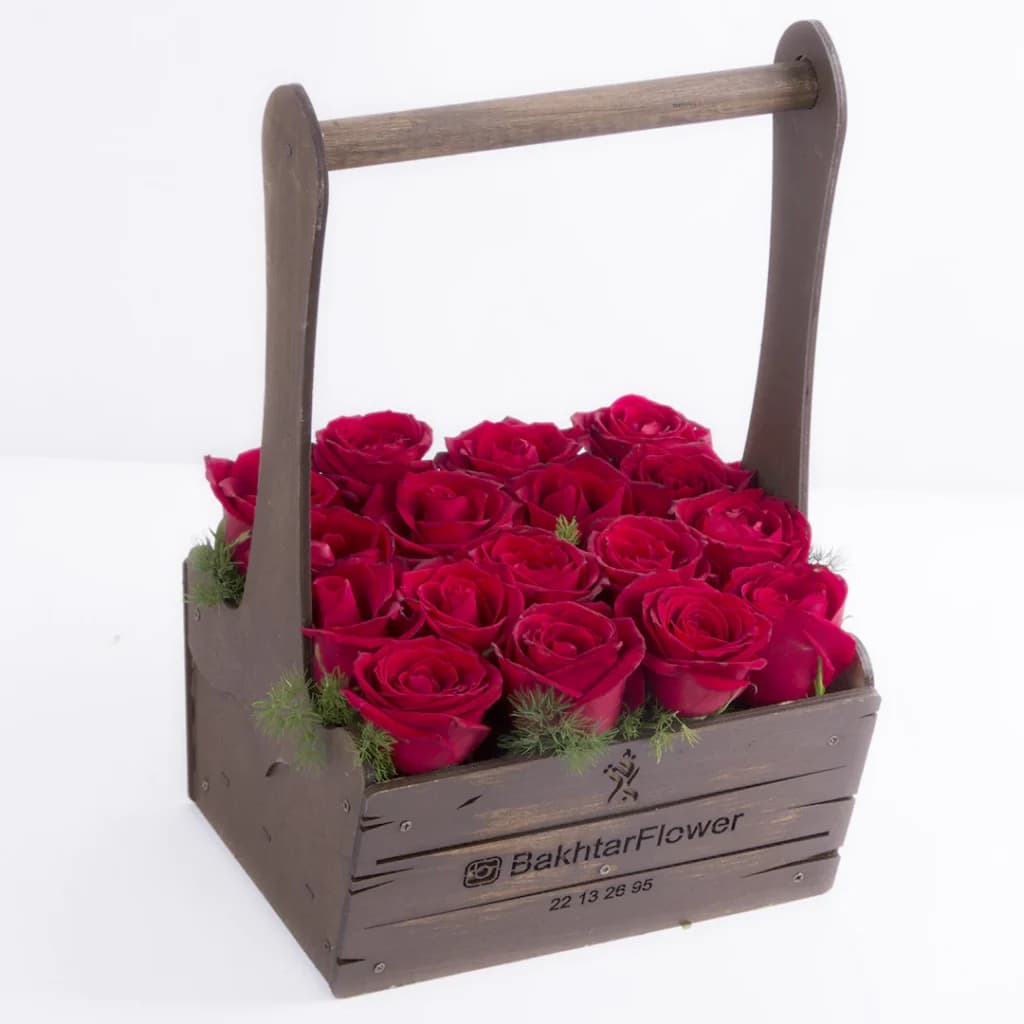 باکس چوبی گل رز هلندی قرمز کد 2280 — تصویر ۸