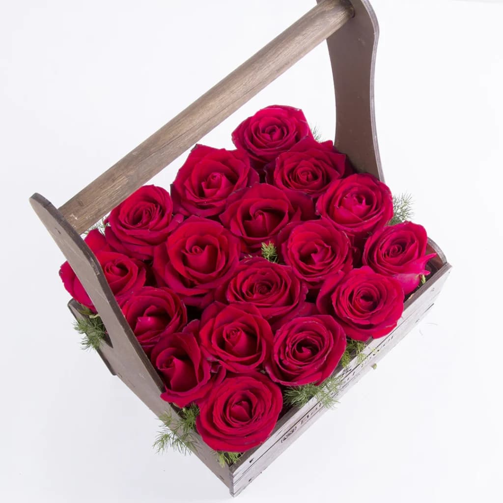باکس چوبی گل رز هلندی قرمز کد 2280 — تصویر ۹