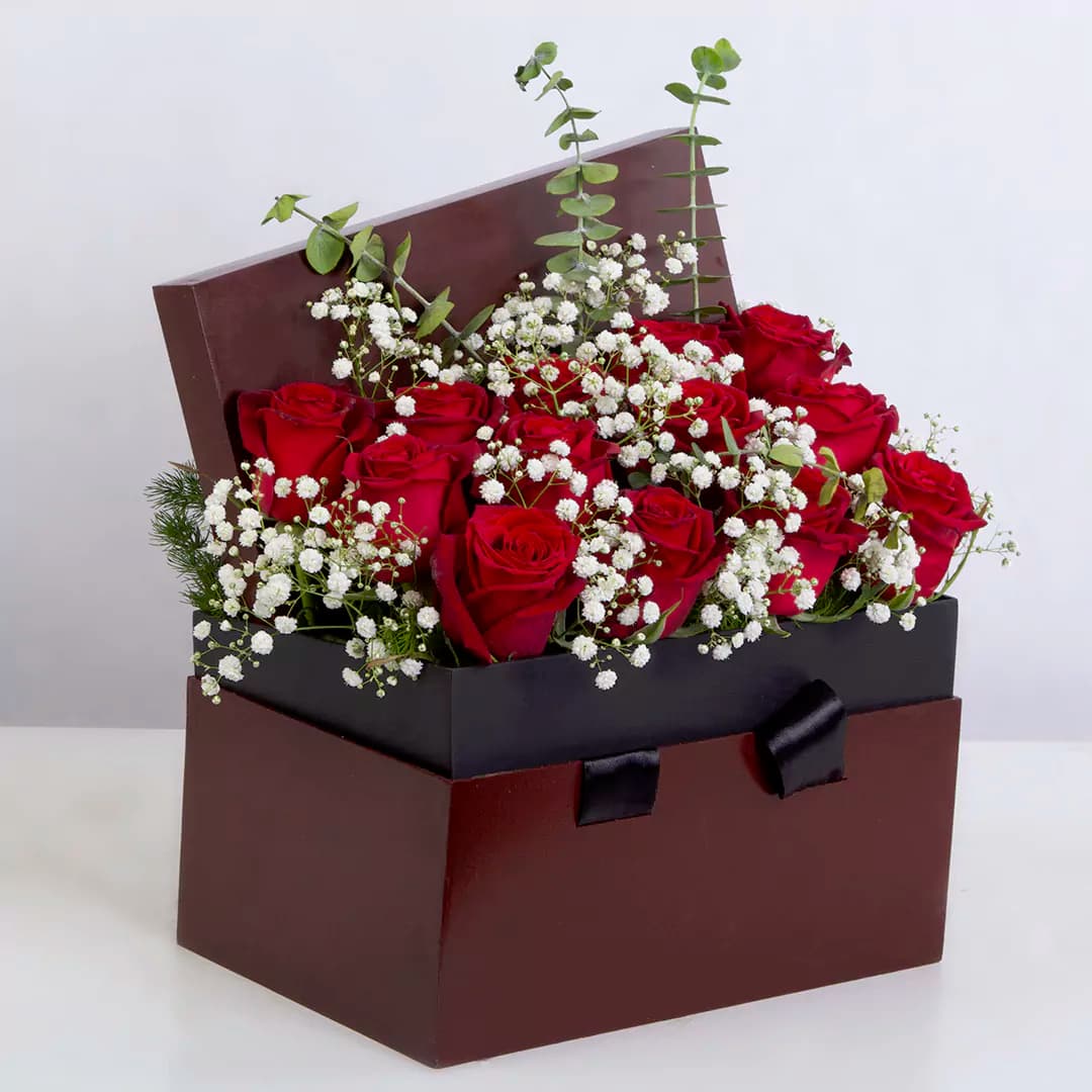 باکس چوبی گل رز هلندی قرمز کد 2580 — تصویر ۶