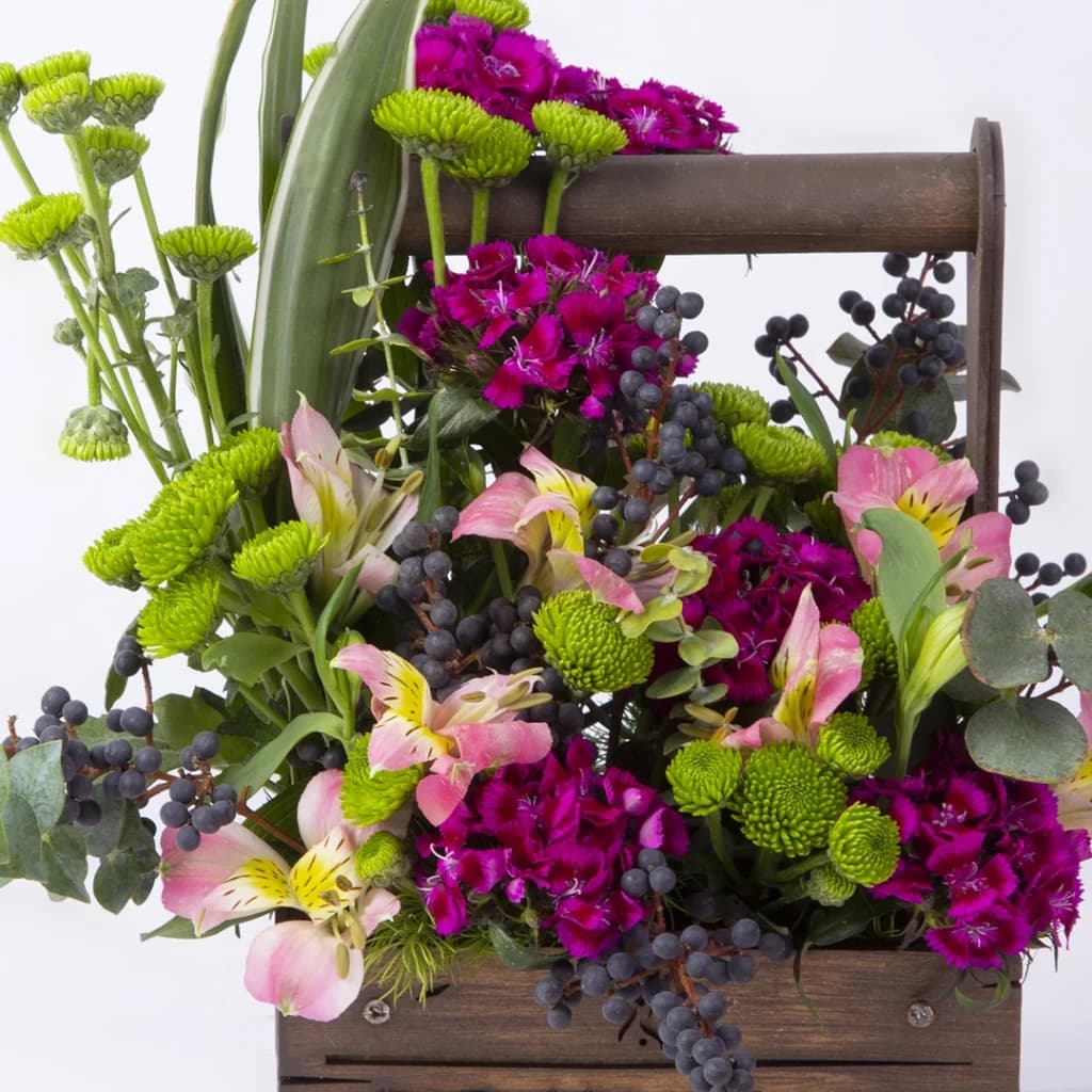 باکس چوبی گل داوودی و آلسترومریا کد 4100 — تصویر ۵