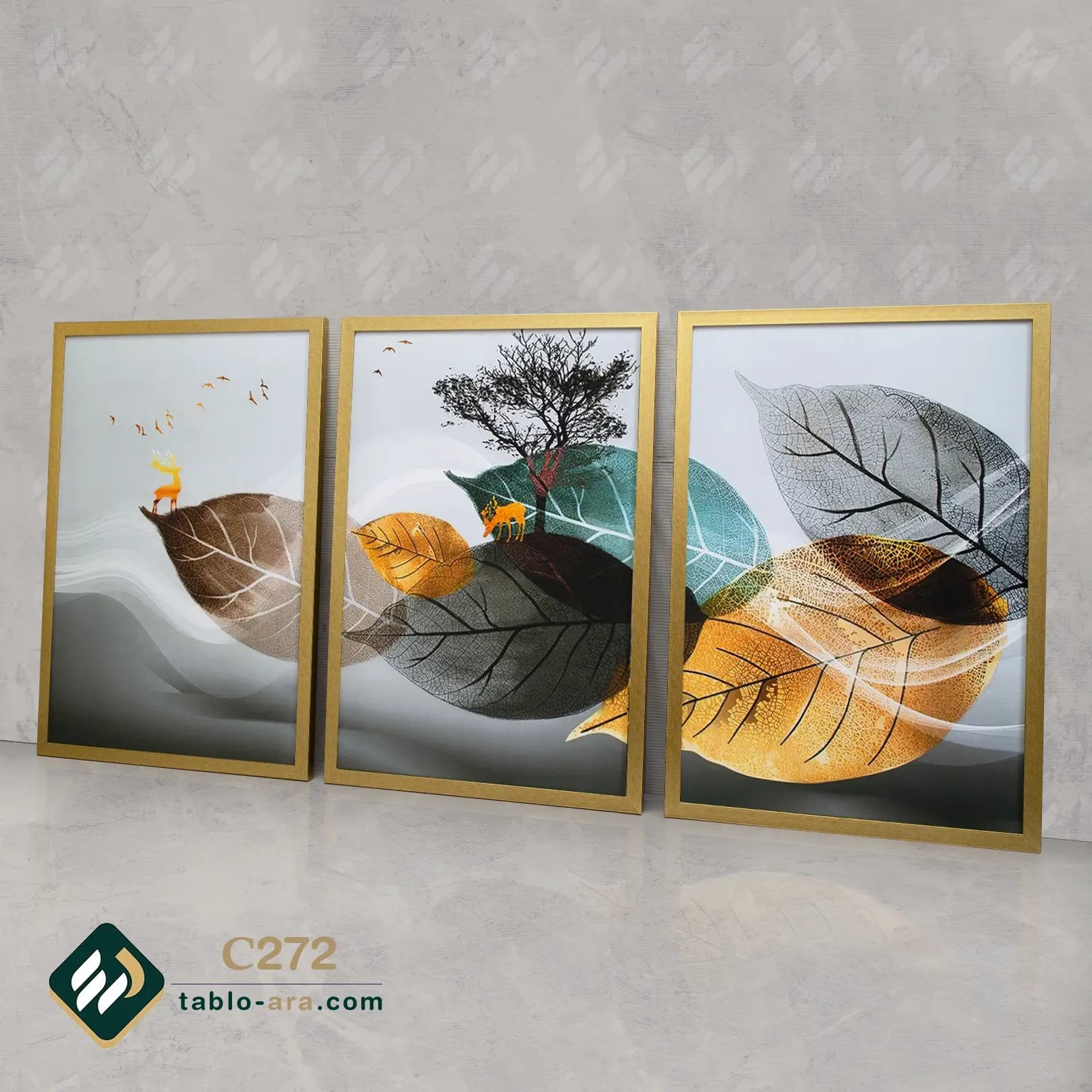 مجموعه تابلو دکوراتیو سه عددی کد 272 — تصویر ۴