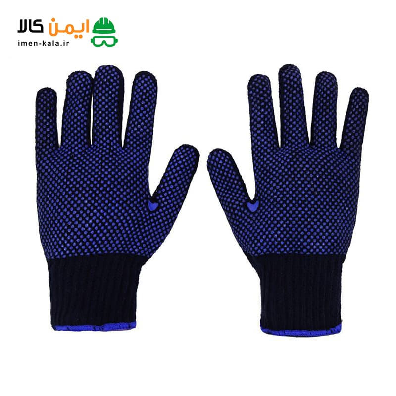 دستکش ایمنی نخی طرح خالدار