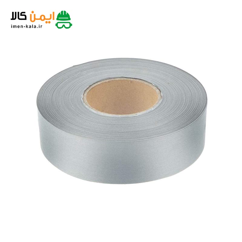 نوار شبرنگ طوسی پارچه ای رول 200 متری