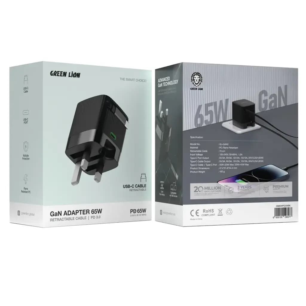 شارژر 65 واتی گرین لاین مدل GaN — تصویر ۳