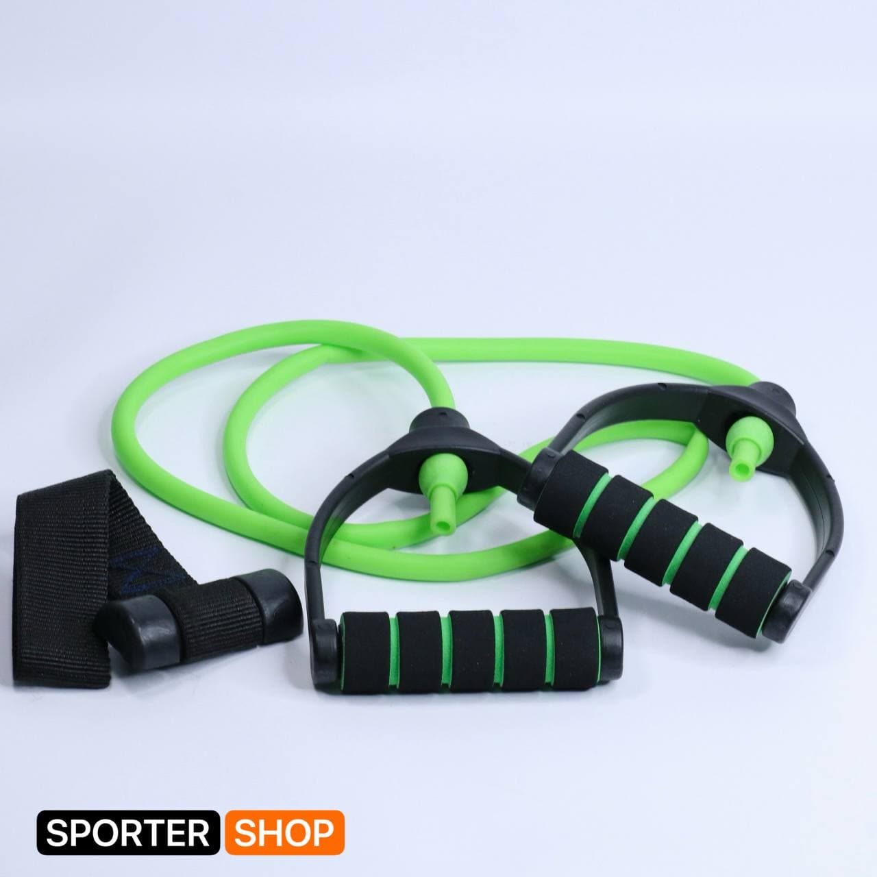 کش بدنسازی دسته دار GYM PRO رنگ سبز (مقاومت 1)
