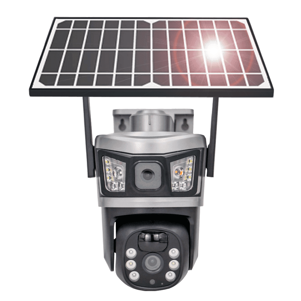 دوربین پنل خورشیدی سیم کارتی 2 لنز v380 مدل VCS87H-G