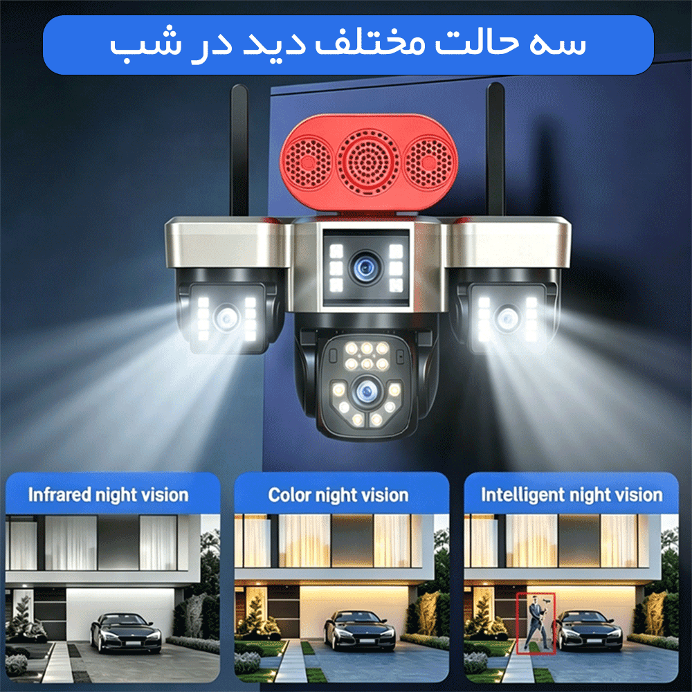 دوربین پنل خورشیدی سیم کارتی 4 لنز Hieasy مدل V720 — تصویر ۱۲