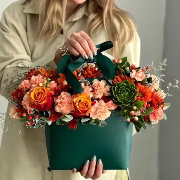 فلاور بگ پاییزی آفتاب – فروشگاه اینترنتی گل فلوشا Flowsha