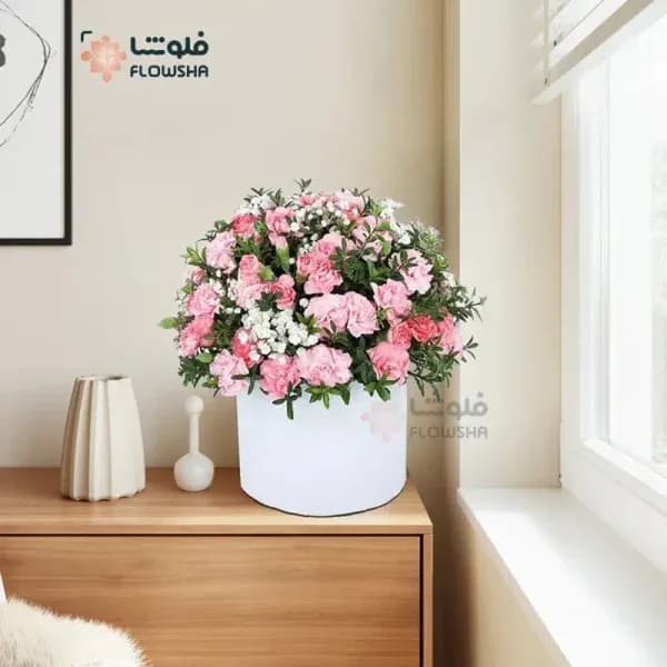 باکس گل میخک صورتی – روشگاه اینترنتی گل فلوشا