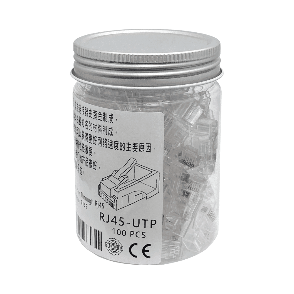 کانکتور شبکه RJ45-UTP میان گذر بسته 100 عددی — تصویر ۱۰