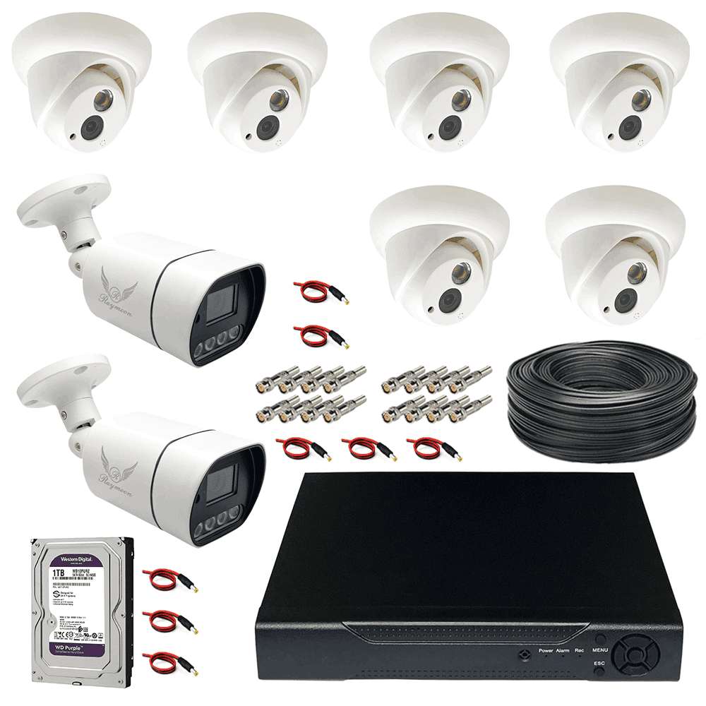پکیج کامل 8 کانال دوربین مداربسته 2 مگاپیکسل AHD کد DP1660