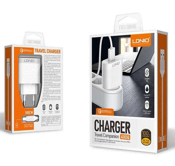 شارژر و کابل Type C الدینیو مدل LDINIO a303Q — تصویر ۳