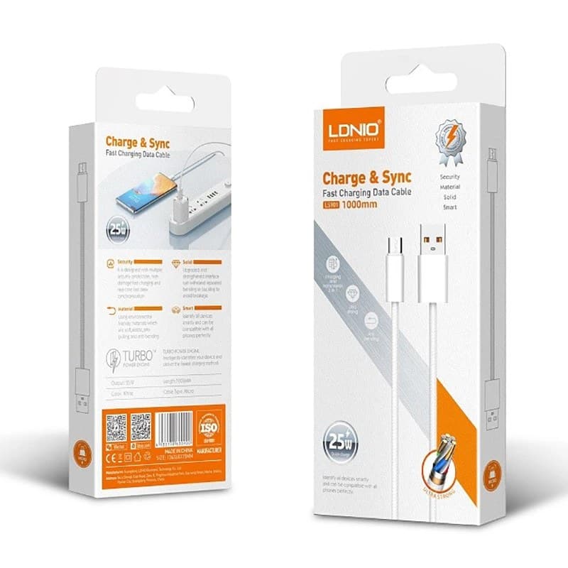 کابل تایپ سی فست شارژ Ldnio LS901 25W 1m