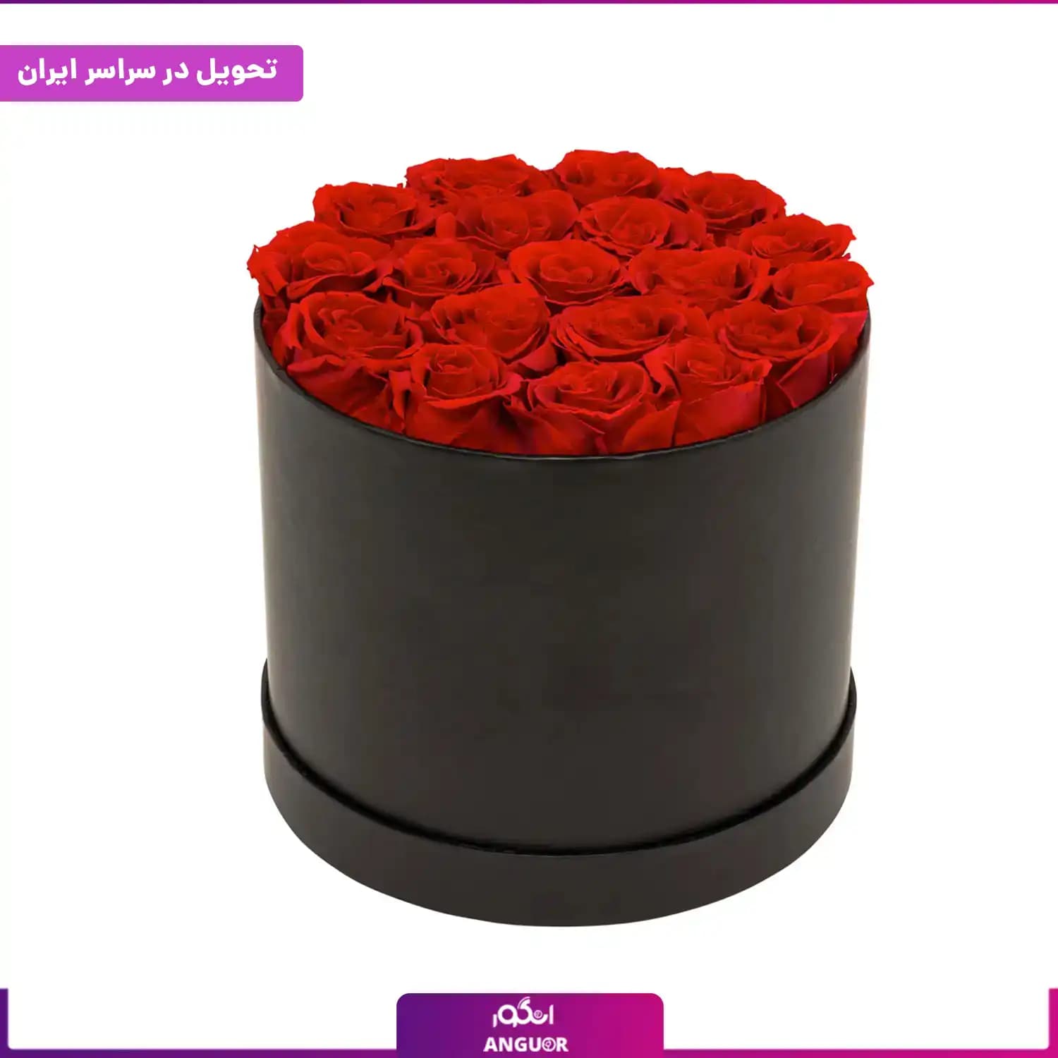 باکس گل رز قرمز 20 شاخه — تصویر ۴