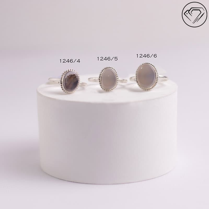 انگشتر نقره زنانه عقیق یمن کبود مدل GA-1246 — تصویر ۱۲