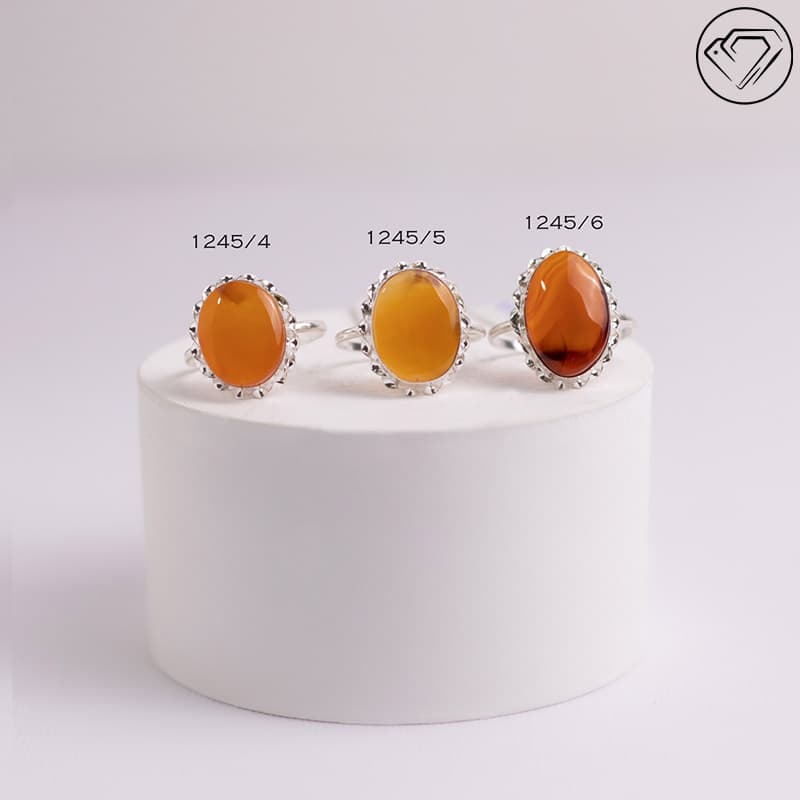 انگشتر نقره زنانه عقیق یمن کد GA-1245 — تصویر ۱۲