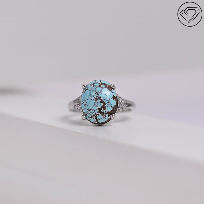 انگشتر نقره زنانه فیروزه نیشابوری مدل GA-1504