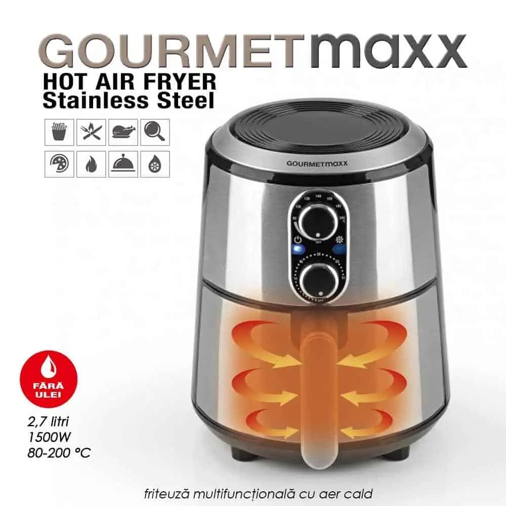 سرخ کن بدون روغن 2.7 لیتری گورمت مکس آلمان مدل Gourmetmaxx 32830D0 — تصویر ۶