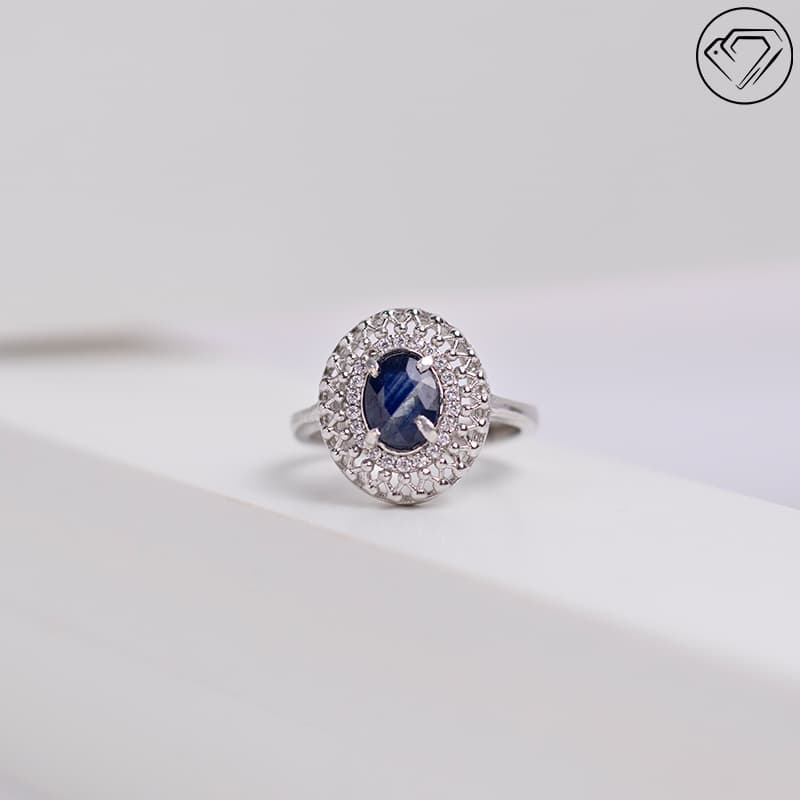 انگشتر نقره یاقوت کبود مدل GA-1494