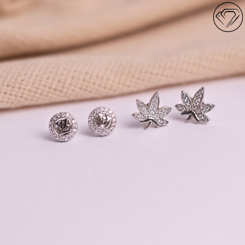 گوشواره نقره میخی مدل GA-7519