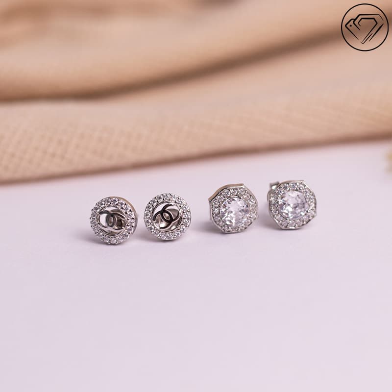 گوشواره نقره میخی مدل GA-7517 — تصویر ۲
