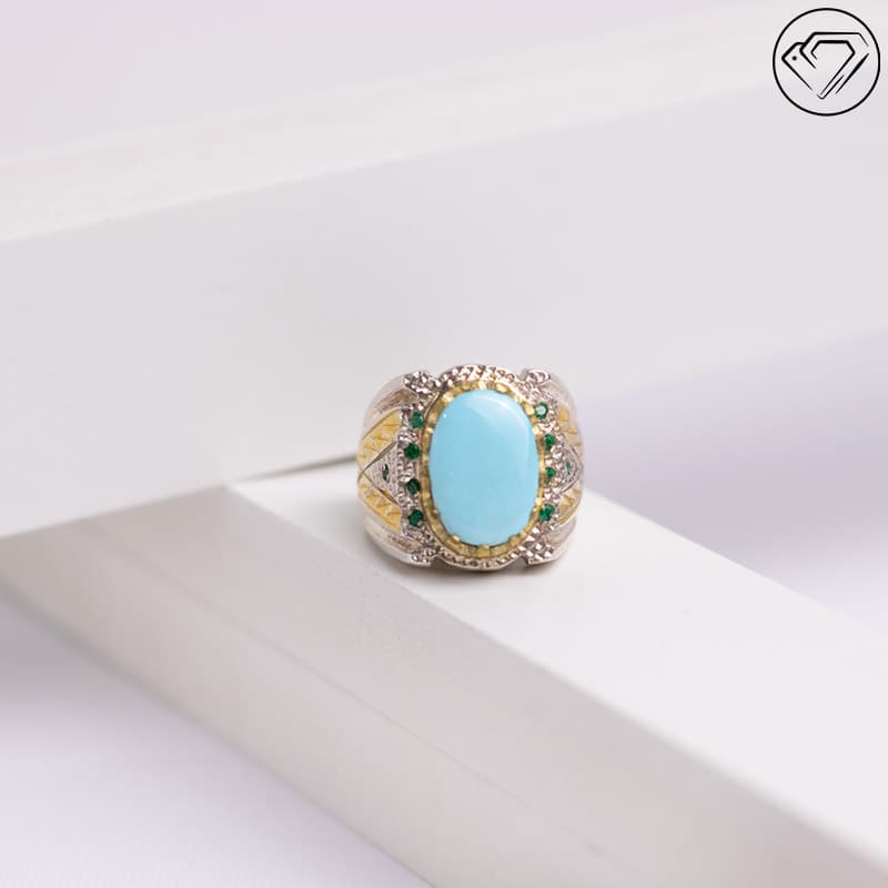 انگشتر فیروزه نیشابوری عجمی مدل GA-1429