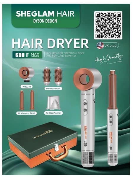 پک سشوار چندکاره شیگلم مدل Dyson Design موتور BLDC