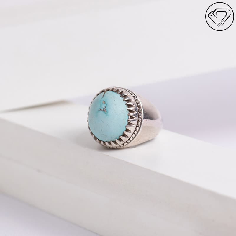 انگشتر فیروزه گچی مدل GA-1425 — تصویر ۲