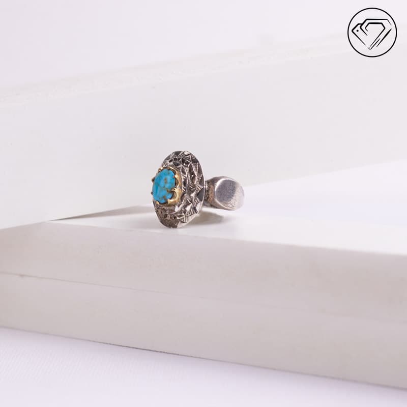 انگشتر فیروزه نیشابوری مدل GA-1087 — تصویر ۳