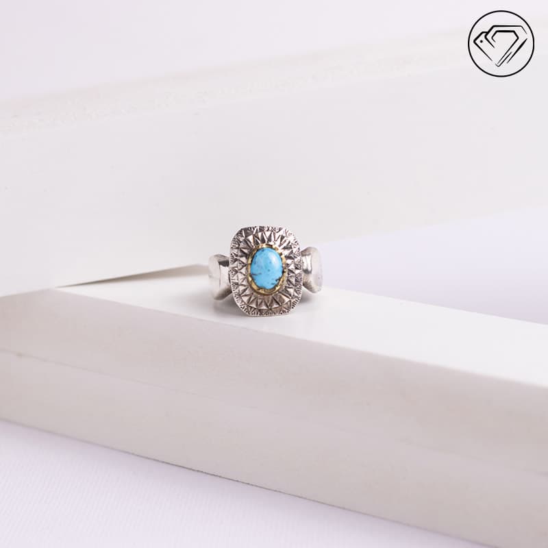انگشتر فیروزه عجمی مدل GA-1073 — تصویر ۹