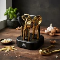ست ابزار آشپزخانه 7 پارچه پایه ثابت طلایی نیوهوم — تصویر ۴