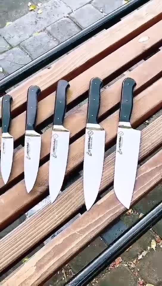 ست چاقو آشپزخانه 6 پارچه ضد زنگ استاد هادی فضلی زنجان