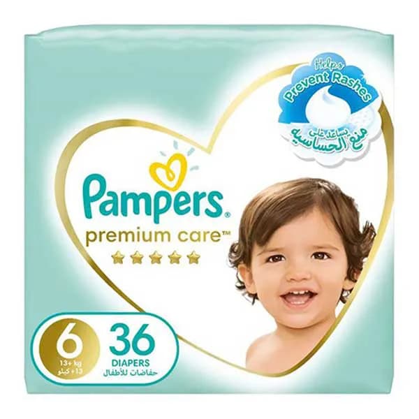 پوشک پمپرز سفید سایز 6 تعداد 36 عددی