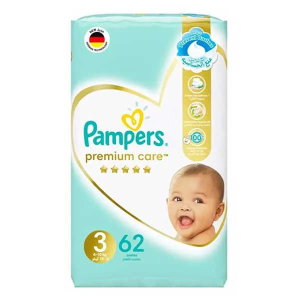 پوشک پمپرز سفید سایز 3 تعداد 62 عددی