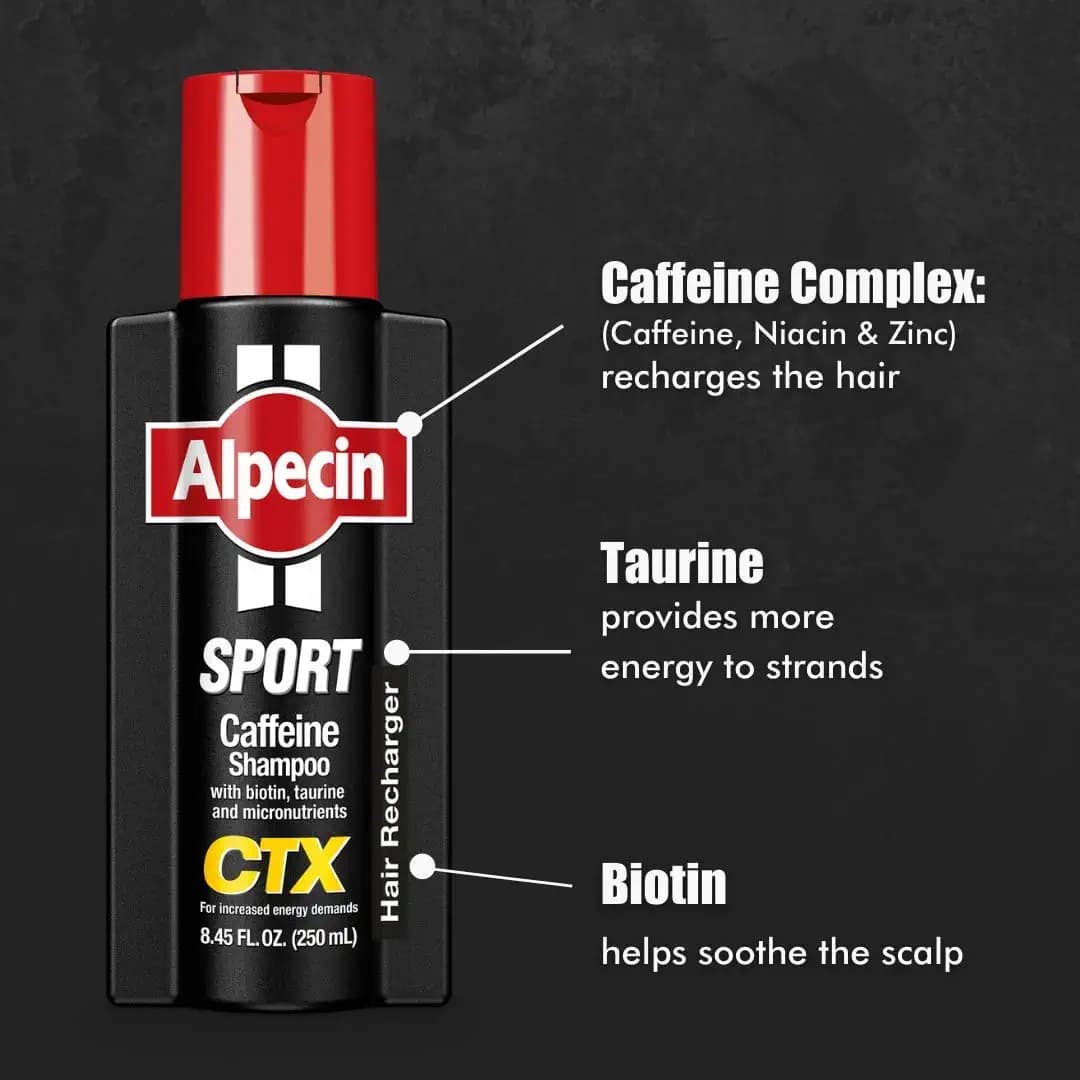 شامپو آلپسین Alpecin کافئین دار تقویت کننده اسپورت CTX حجم 250 میلی — تصویر ۶