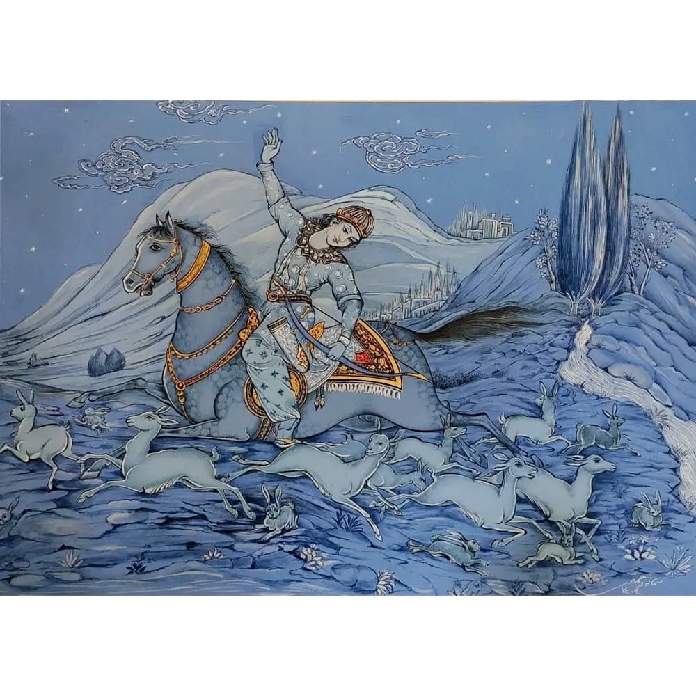 تابلو نگارگری اثر استاد سمانه رحمتی کد 12455 — تصویر ۴