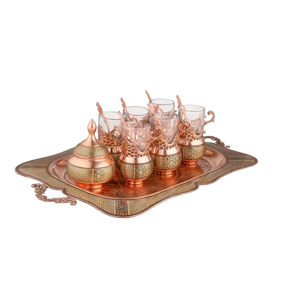 سرویس چای خوری مس و خاتم 6 نفره کد 427 — تصویر ۵