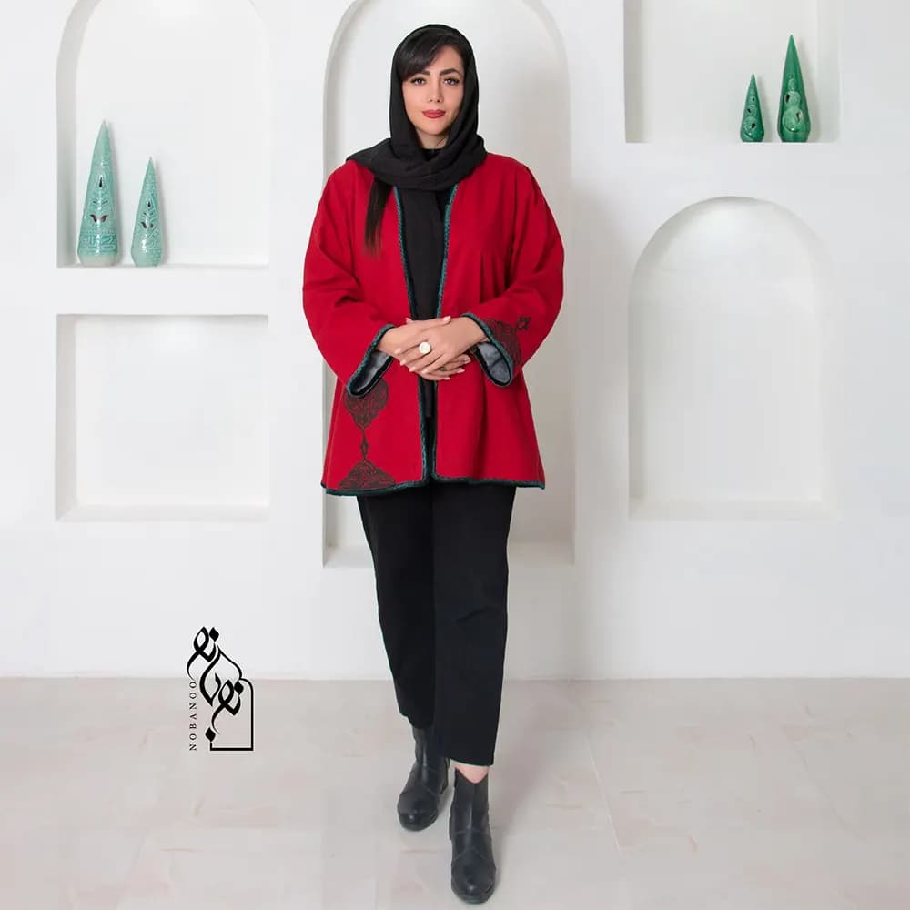 مانتو لینن زنانه طرح گلشن کد 23412 — تصویر ۸